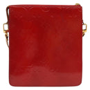 LOUIS VUITTON Monogram Vernis Motto Accessory Pouch Red M91137 LV Auth 139932-2