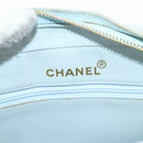 CHANEL Bias Stitch Chain Shoulder Bag Suede Light Blue Gold CC Auth 139935A-32