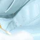 CHANEL Bias Stitch Chain Shoulder Bag Suede Light Blue Gold CC Auth 139935A-11