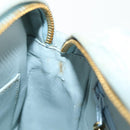 CHANEL Bias Stitch Chain Shoulder Bag Suede Light Blue Gold CC Auth 139935A-34