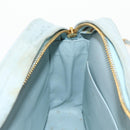 CHANEL Bias Stitch Chain Shoulder Bag Suede Light Blue Gold CC Auth 139935A-35