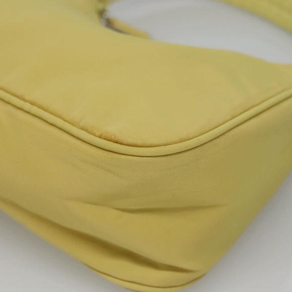 PRADA Accessory Pouch Nylon Yellow Gold Auth 139939
