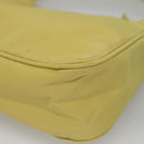 PRADA Accessory Pouch Nylon Yellow Gold Auth 139939-12