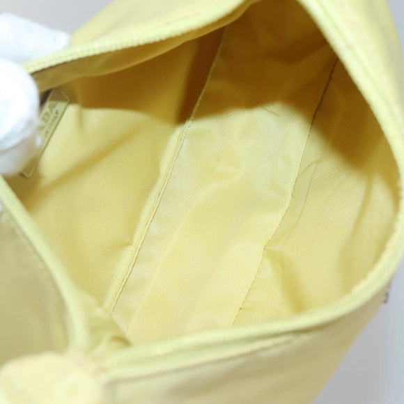 PRADA Accessory Pouch Nylon Yellow Gold Auth 139939