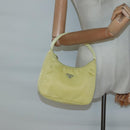 PRADA Accessory Pouch Nylon Yellow Gold Auth 139939-22