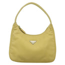 PRADA Accessory Pouch Nylon Yellow Gold Auth 139939A-13