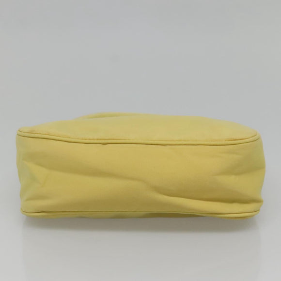 PRADA Accessory Pouch Nylon Yellow Gold Auth 139939