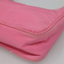 PRADA Accessory Pouch Nylon Pink Silver Auth 139940-10