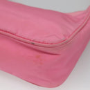 PRADA Accessory Pouch Nylon Pink Silver Auth 139940-12