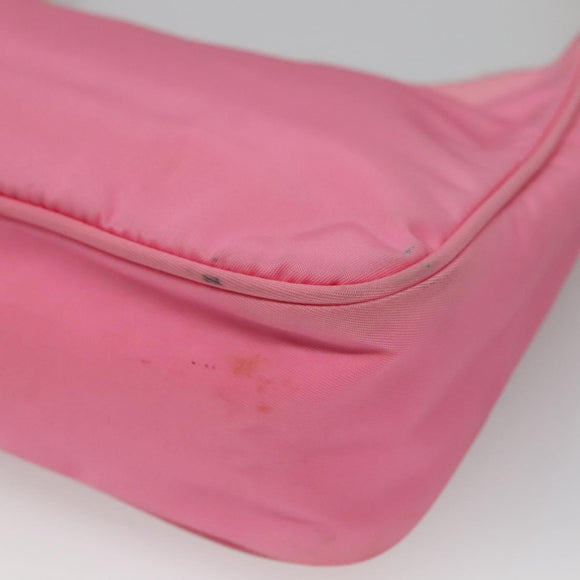 PRADA Accessory Pouch Nylon Pink Silver Auth 139940