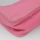 PRADA Accessory Pouch Nylon Pink Silver Auth 139940-13