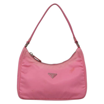 PRADA Accessory Pouch Nylon Pink Silver Auth 139940 - 0