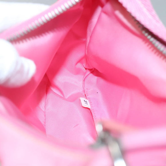 PRADA Accessory Pouch Nylon Pink Silver Auth 139940