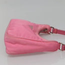 PRADA Accessory Pouch Nylon Pink Silver Auth 139940-5