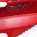 VERSACE Chain Shoulder Bag Leather Red Gold Auth 139943-12