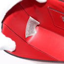 VERSACE Chain Shoulder Bag Leather Red Gold Auth 139943-24