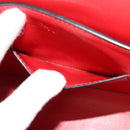 VERSACE Chain Shoulder Bag Leather Red Gold Auth 139943-25