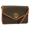 CELINE Macadam Canvas Shoulder Bag PVC Leather Brown Gold Auth 139945-1