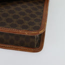 CELINE Macadam Canvas Shoulder Bag PVC Leather Brown Gold Auth 139945-15