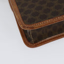 CELINE Macadam Canvas Shoulder Bag PVC Leather Brown Gold Auth 139945-16