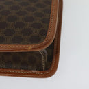 CELINE Macadam Canvas Shoulder Bag PVC Leather Brown Gold Auth 139945-17