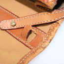 CELINE Macadam Canvas Shoulder Bag PVC Leather Brown Gold Auth 139945-10