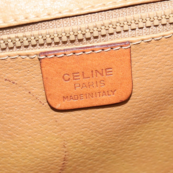 CELINE Macadam Canvas Shoulder Bag PVC Leather Brown Gold Auth 139945