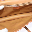 CELINE Macadam Canvas Shoulder Bag PVC Leather Brown Gold Auth 139945-11