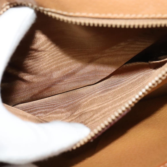 CELINE Macadam Canvas Shoulder Bag PVC Leather Brown Gold Auth 139945