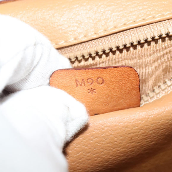 CELINE Macadam Canvas Shoulder Bag PVC Leather Brown Gold Auth 139945