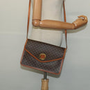 CELINE Macadam Canvas Shoulder Bag PVC Leather Brown Gold Auth 139945-23
