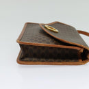 CELINE Macadam Canvas Shoulder Bag PVC Leather Brown Gold Auth 139945-4