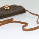 CELINE Macadam Canvas Shoulder Bag PVC Leather Brown Gold Auth 139945-7