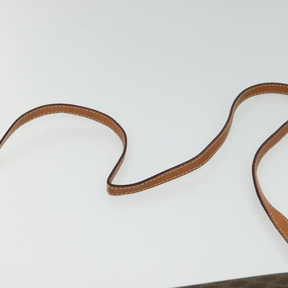 CELINE Macadam Canvas Shoulder Bag PVC Leather Brown Gold Auth 139945