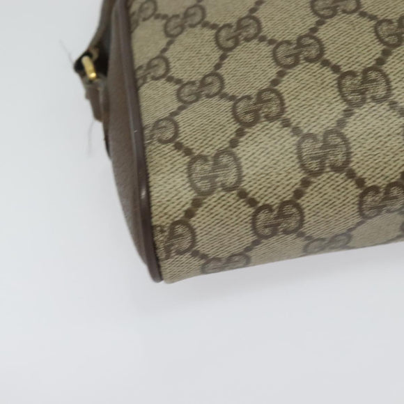 GUCCI GG Supreme Web Sherry Line Bag PVC Beige Gold Red 116 02 089 Auth 139947