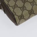 GUCCI GG Supreme Web Sherry Line Bag PVC Beige Gold Red 116 02 089 Auth 139947-16