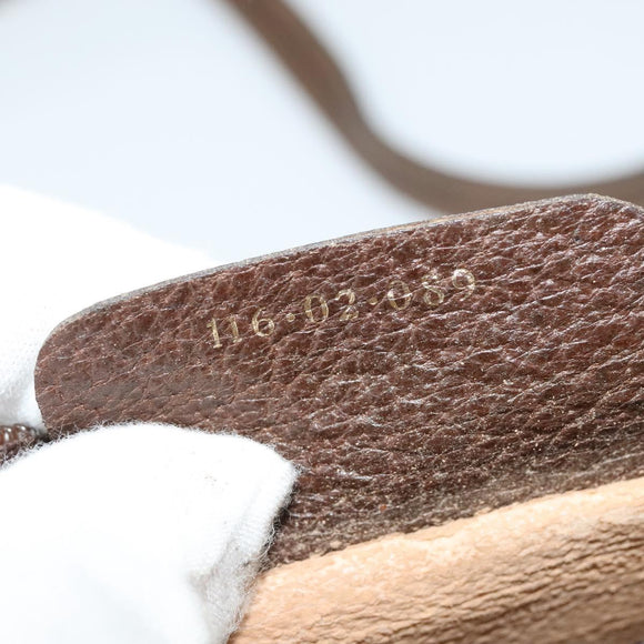 GUCCI GG Supreme Web Sherry Line Bag PVC Beige Gold Red 116 02 089 Auth 139947