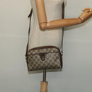 GUCCI GG Supreme Web Sherry Line Bag PVC Beige Gold Red 116 02 089 Auth 139947-22