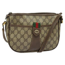 GUCCI GG Supreme Web Sherry Line Bag PVC Beige Gold Red 89 02 032 Auth 139948-1