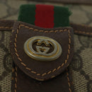 GUCCI GG Supreme Web Sherry Line Bag PVC Beige Gold Red 89 02 032 Auth 139948-18