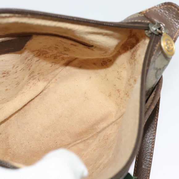 GUCCI GG Supreme Web Sherry Line Bag PVC Beige Gold Red 89 02 032 Auth 139948