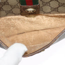 GUCCI GG Supreme Web Sherry Line Bag PVC Beige Gold Red 89 02 032 Auth 139948-22
