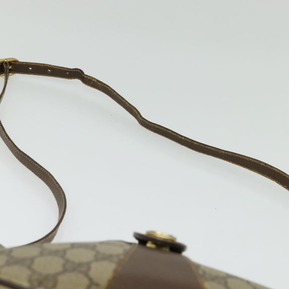 GUCCI GG Supreme Web Sherry Line Bag PVC Beige Gold Red 89 02 032 Auth 139948