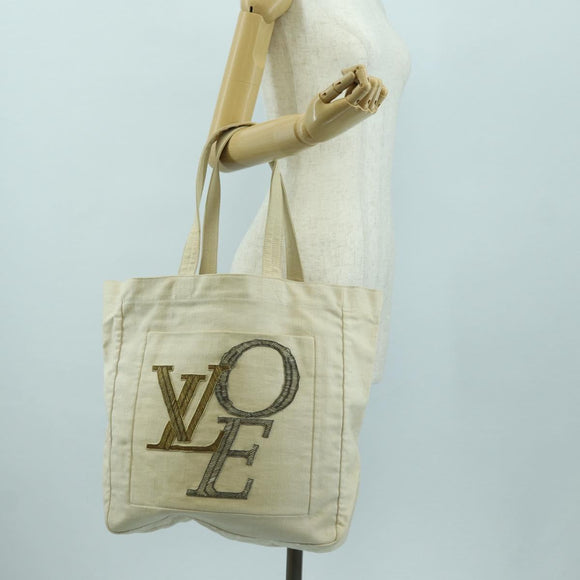 LOUIS VUITTON That's Love Tote MM Tote Bag Beige M95388 LV Auth 139958