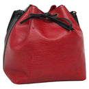LOUIS VUITTON Epi Petit Noe Shoulder Bag Bicolor Black Red M44017 LV Auth 139959-1