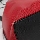LOUIS VUITTON Epi Petit Noe Shoulder Bag Bicolor Black Red M44017 LV Auth 139959-14