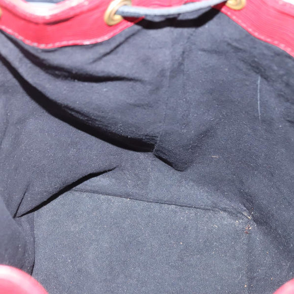 LOUIS VUITTON Epi Petit Noe Shoulder Bag Bicolor Black Red M44017 LV Auth 139959