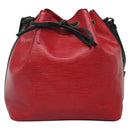 LOUIS VUITTON Epi Petit Noe Shoulder Bag Bicolor Black Red M44017 LV Auth 139959-13
