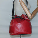 LOUIS VUITTON Epi Petit Noe Shoulder Bag Bicolor Black Red M44017 LV Auth 139959-21