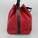 LOUIS VUITTON Epi Petit Noe Shoulder Bag Bicolor Black Red M44017 LV Auth 139959-3